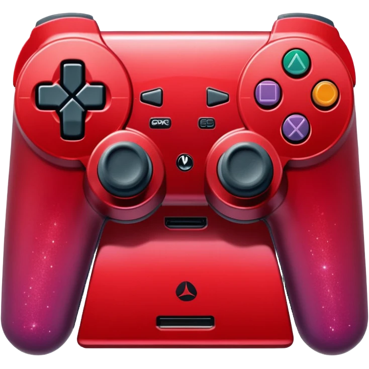 red ombre PlayStation console with glitter emoji
