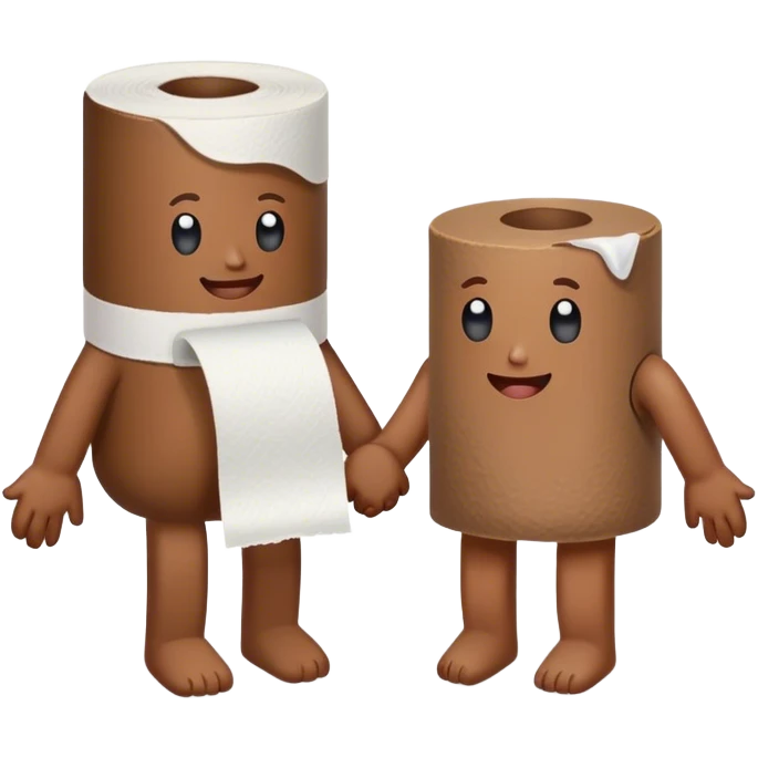 poop and toilet paper holding hands emoji