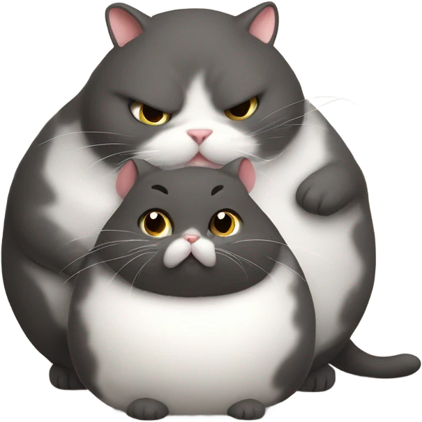Fat cat with a fat rat emoji