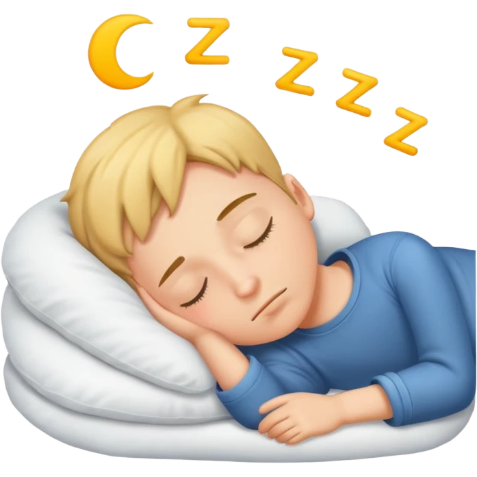 boy sleeping with ZZZ symbols above his head emoji