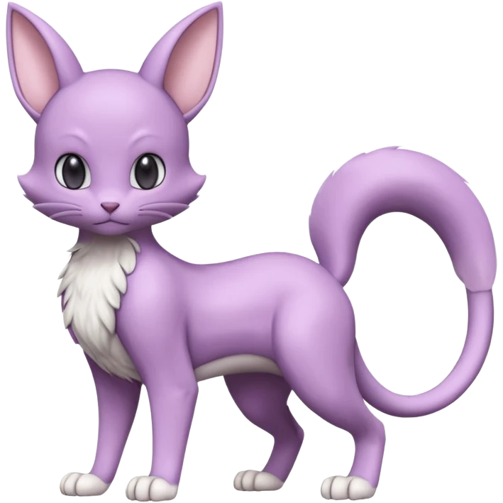 Pastel dull greyish anthropomorphic digitigrade Mewtwo-Beerus-Venom-Espurr-Minccino-hybrid-animal-ET-species-creature, full body  emoji