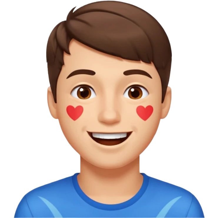 A guy with kiss mark all over his face acting crazy emoji
