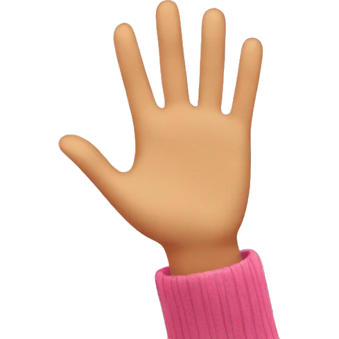 Waving with hearts emoji