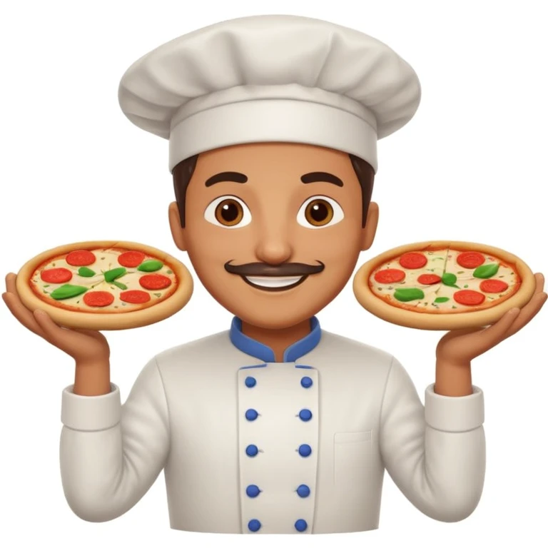 smiling Italian chef spinning pizza dough emoji