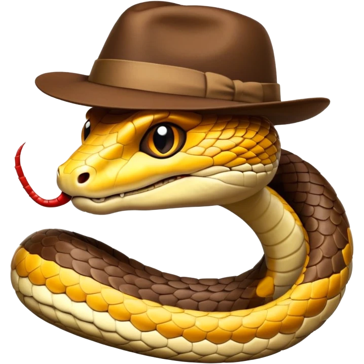 Snake wearing a fedora  emoji