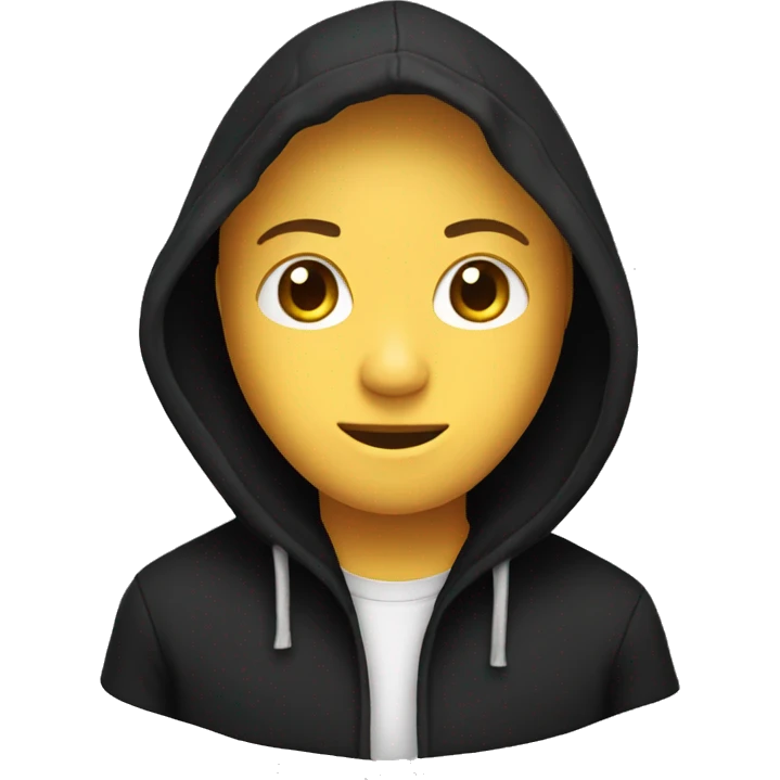 folded black hoodie emoji