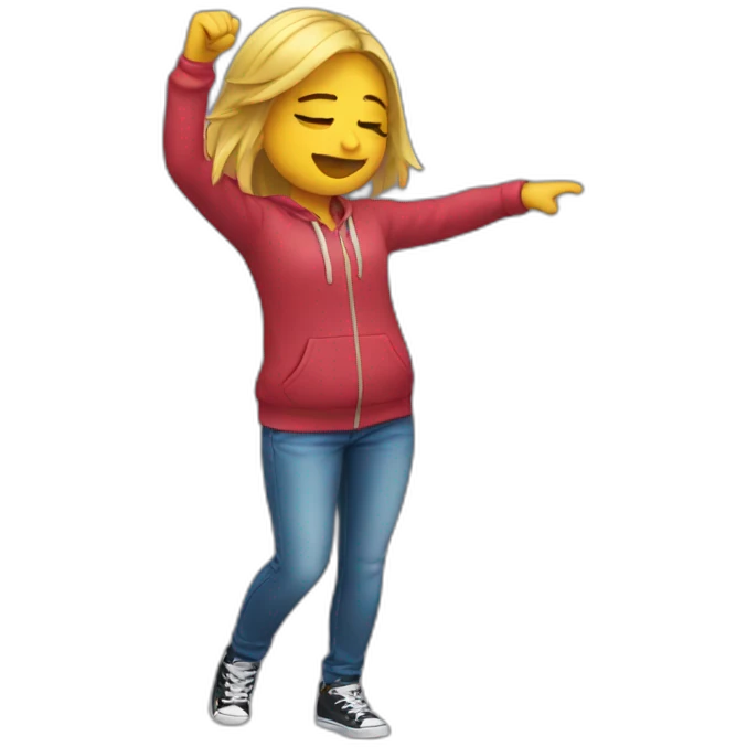 A girl dabbing  emoji