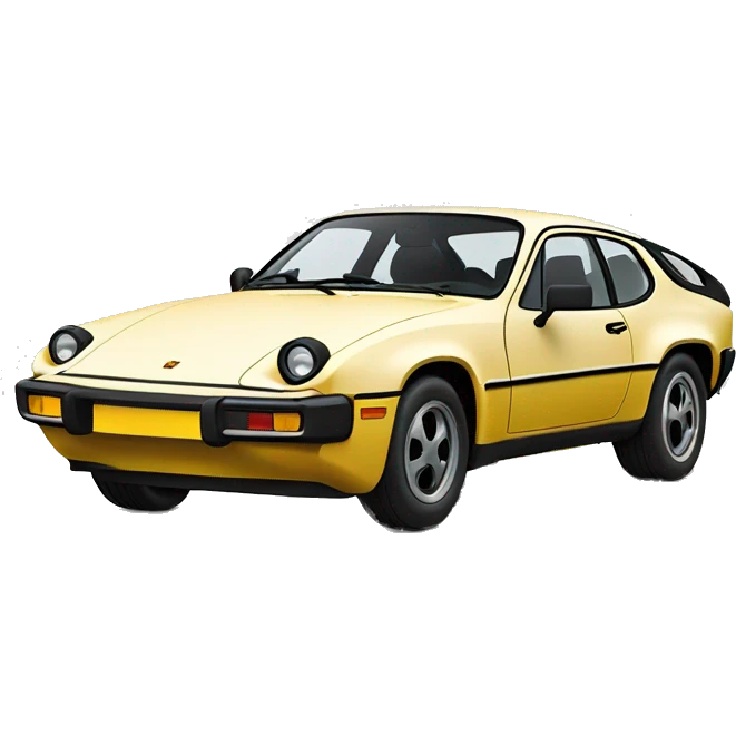 a porsche 924 inspired happy  emoji