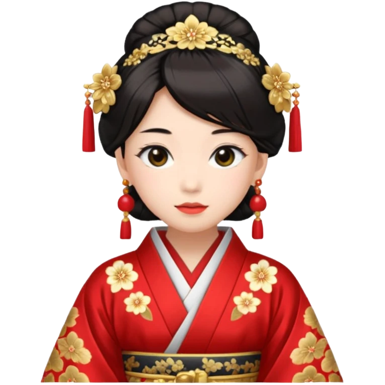 Japanese Princess with in red ceremonial robe kimono emoji