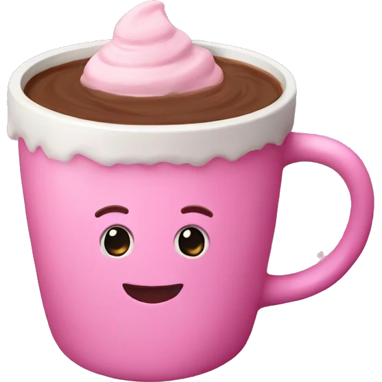 Pink hot chocolate emoji