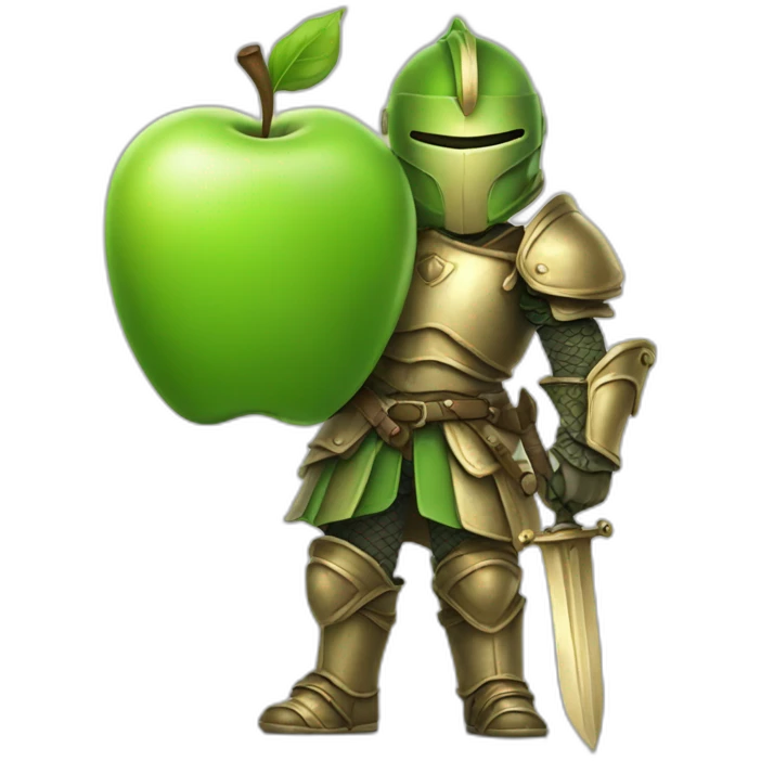 greeen apple knight? holding laptop emoji