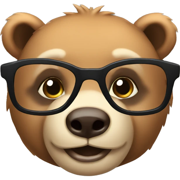 brown bear cub with glasses emoji