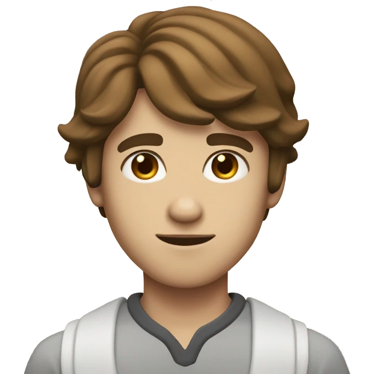 a white skin,  brown and straight  hair sharp jawline boy emoji
