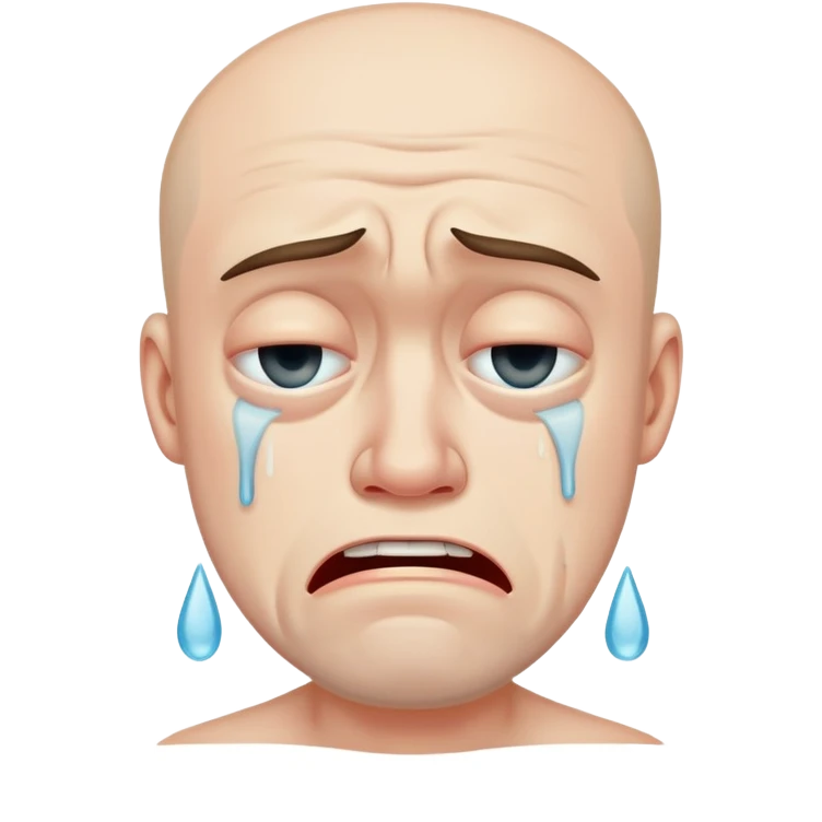 Ugly man crying  emoji