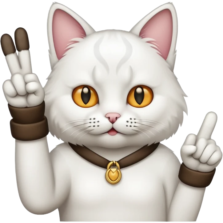 A cat doing the middle finger emoji