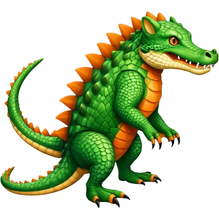 Crocodile-Bobcat-Fakémon-hybrid-creature with a long muzzle, full body emoji