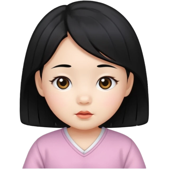 korean black hairbaby girl emoji