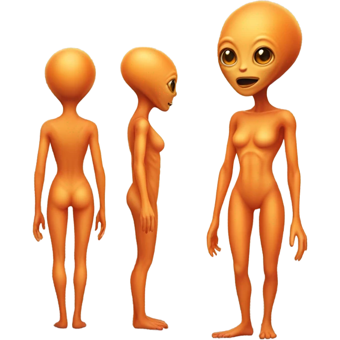 a orange alien woman full body emoji