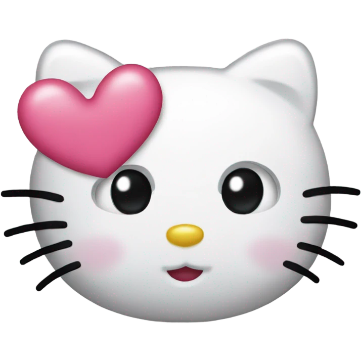 Hello kitty with heart  shaped eyes emoji
