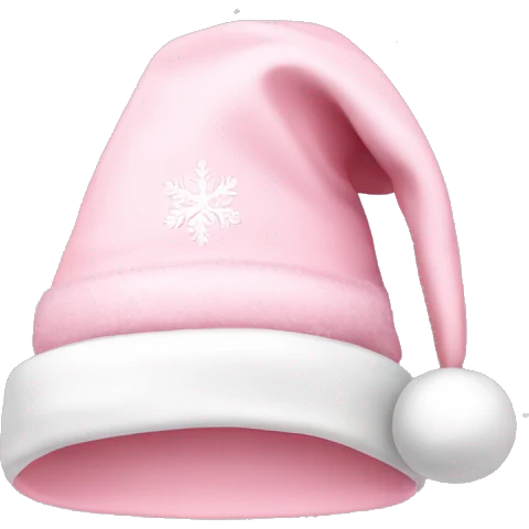 Light pink Santa hat with sparkly snowflakes  emoji