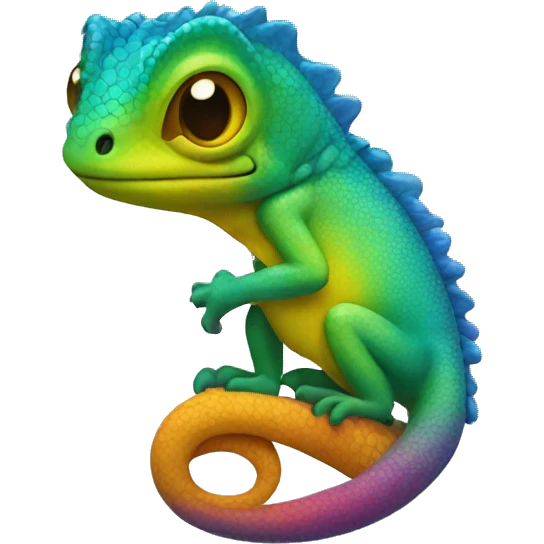 camaleón de diferentes colores emoji