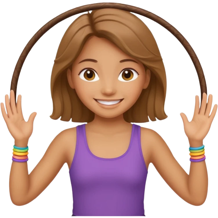 girl with 2 hula hoops emoji
