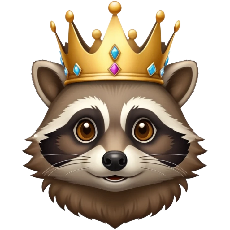 raccoon with crown emoji