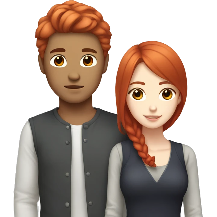 Korean male dating white girl with red hair emoji