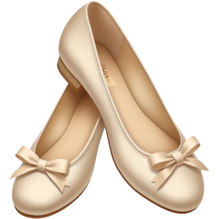 Beige realistic silk bow ballerina shoes emoji