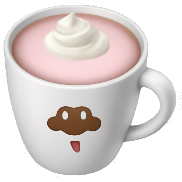 Light pink hot chocolate cup emoji