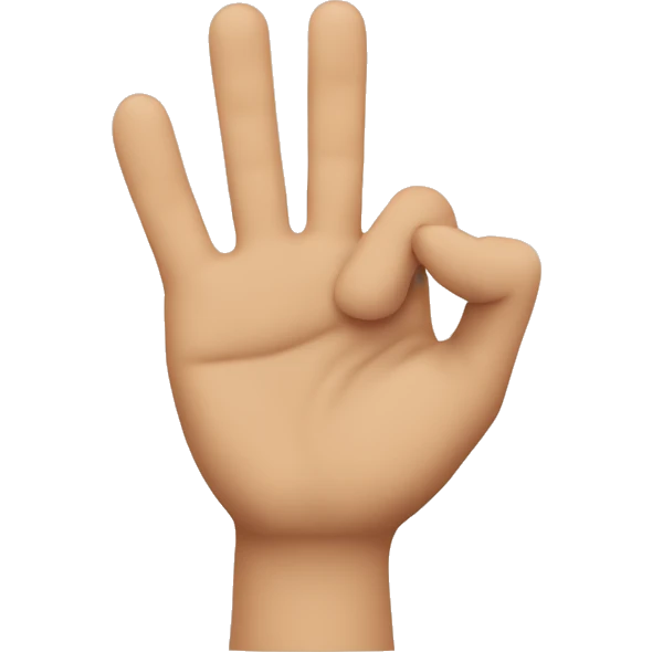 indicator and thumb solo and the rest 3 fingers together emoji