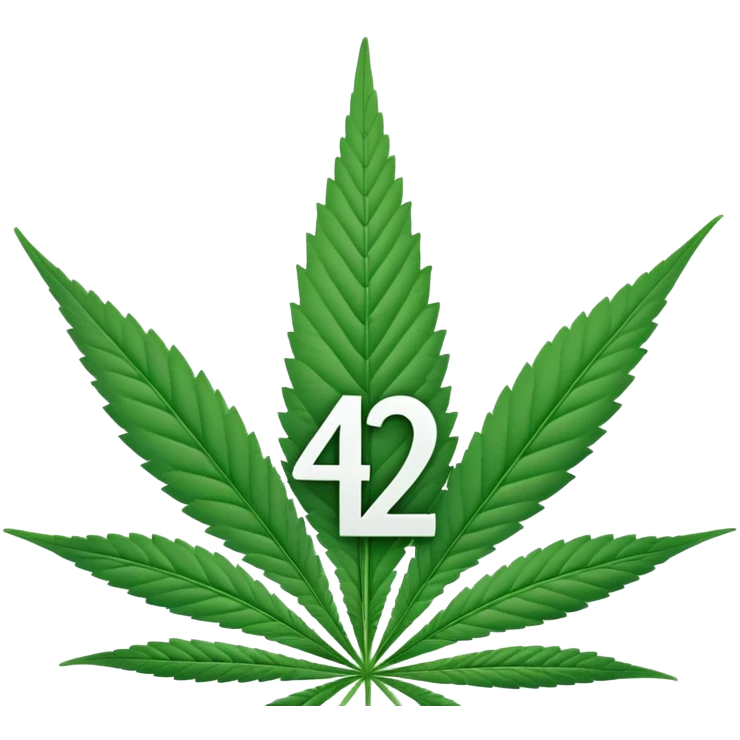number 420 prominently in the foreground with a cannabis leaf in the background emoji