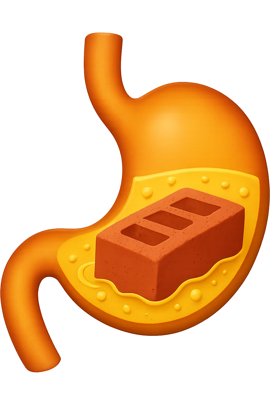 Mattone nello stomaco che sta venendo digerito emoji iphone style emoji