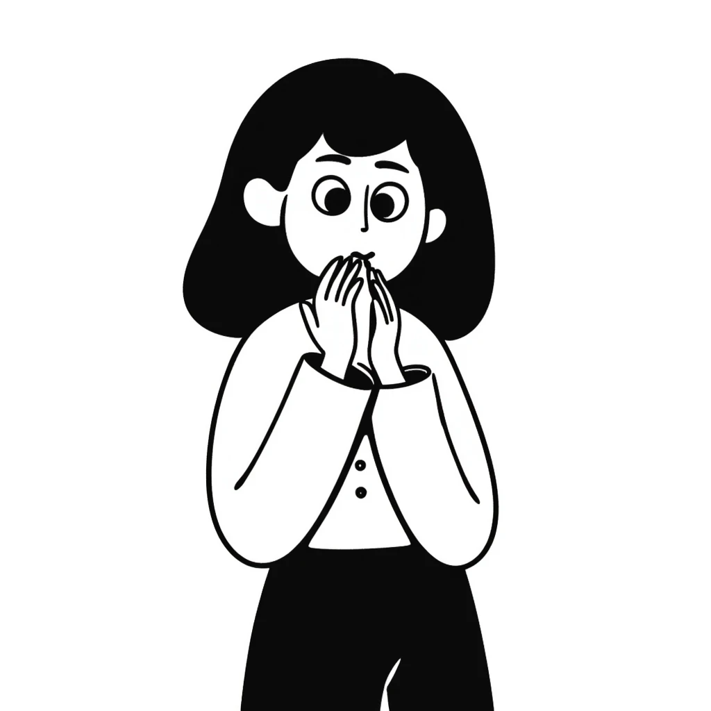 woman scared hand on mouth terrified emoji