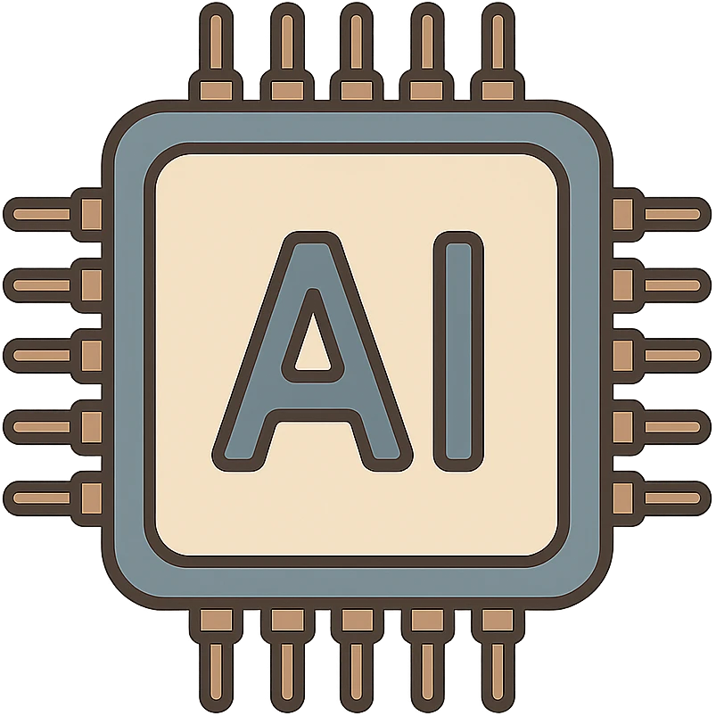 flat toon style simple AI chip emoji