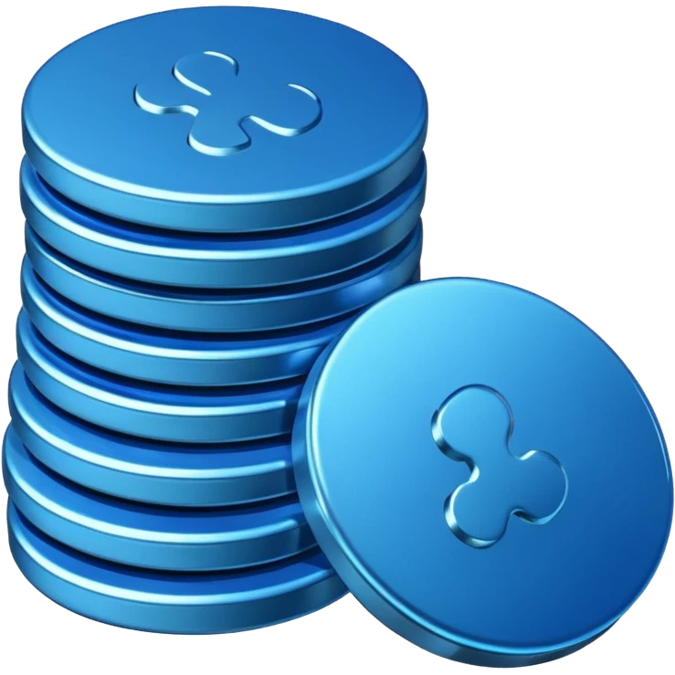 blue stack of coins emoji