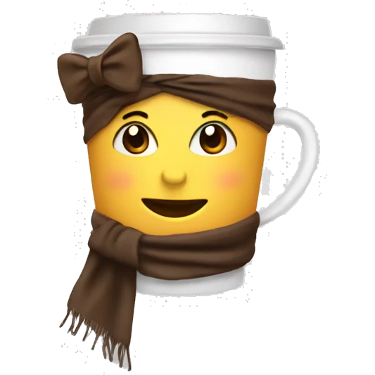coffe with scarf and bow on the head emoji