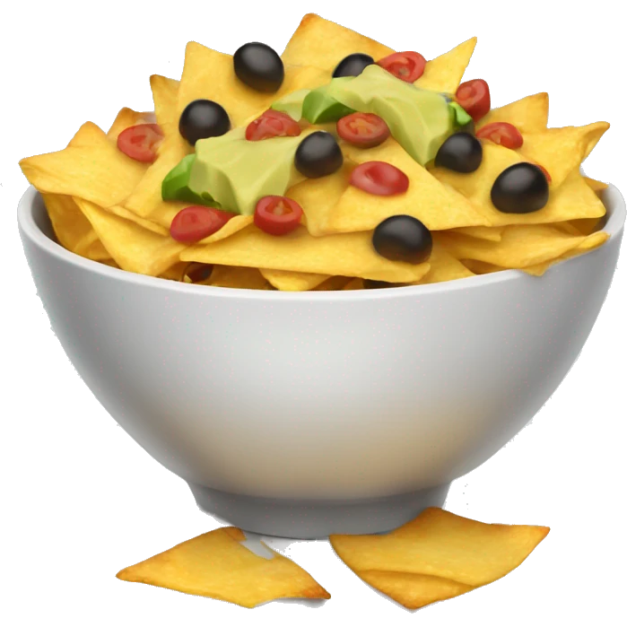 a bowl of loaded nachos without eyes emoji