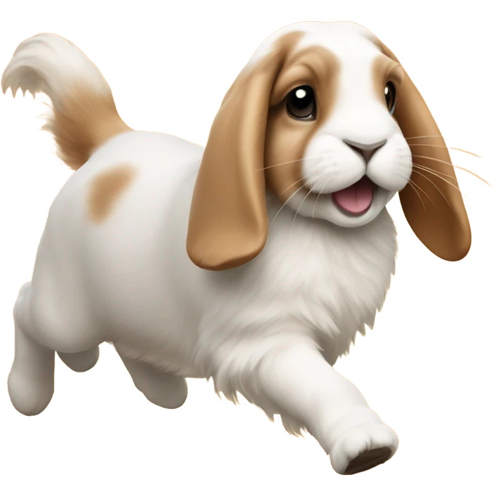 Orange holland lop running away emoji
