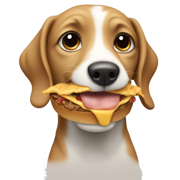 a dog eating a meal emoji