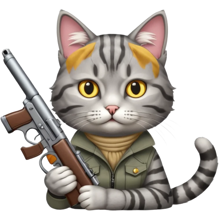 Cat with gun emoji
