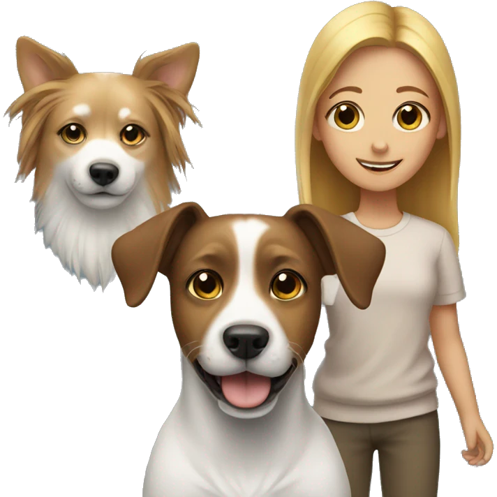 Dog and girl emoji