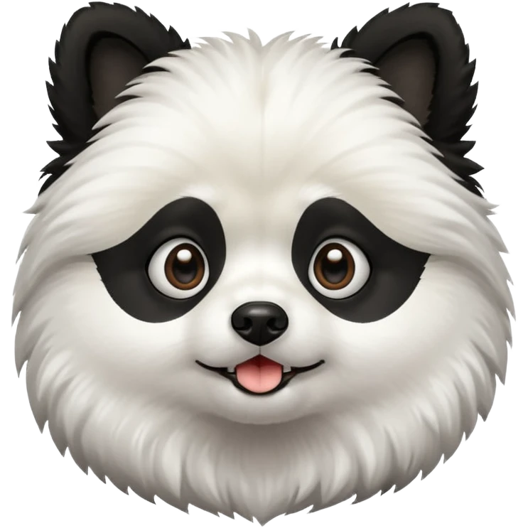 Dog pomeranian but hes like a panda the color and everything emoji