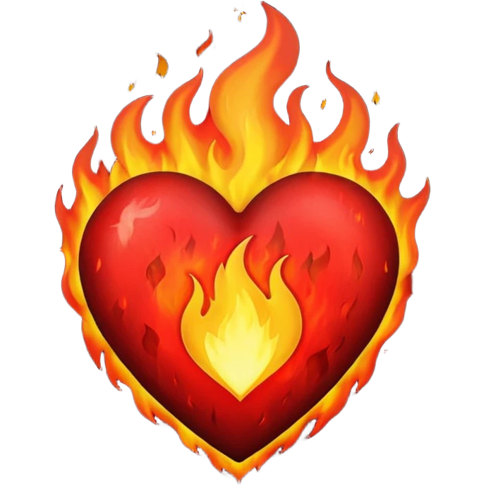 Black and red heart on fire emoji