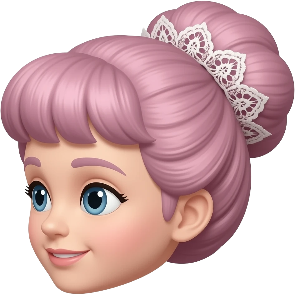 Moño rosado pastel con encaje, estilo vintage. emoji