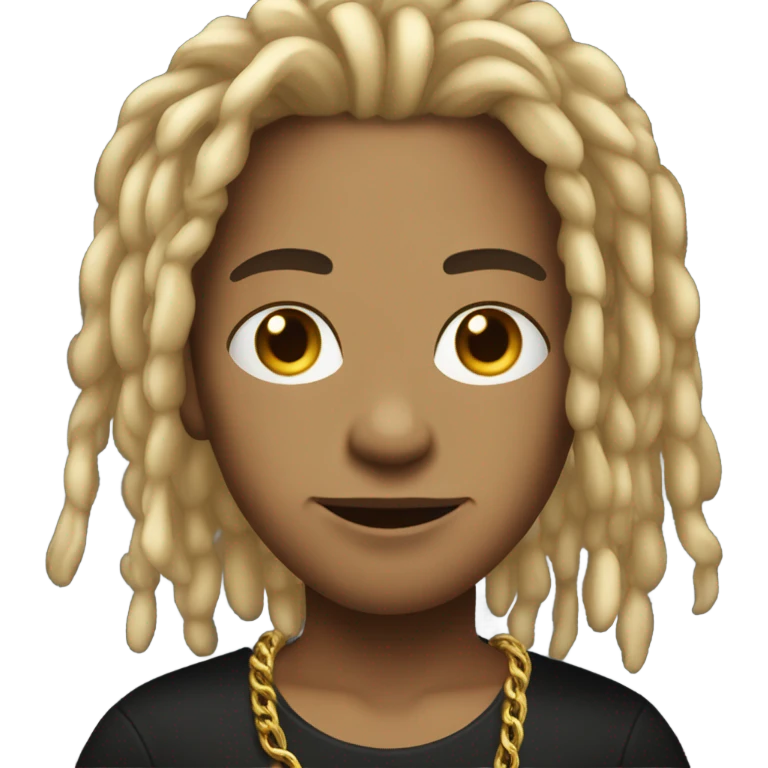 Morgenshtern wearing gold chain and black shirt with short dreadlocks  emoji