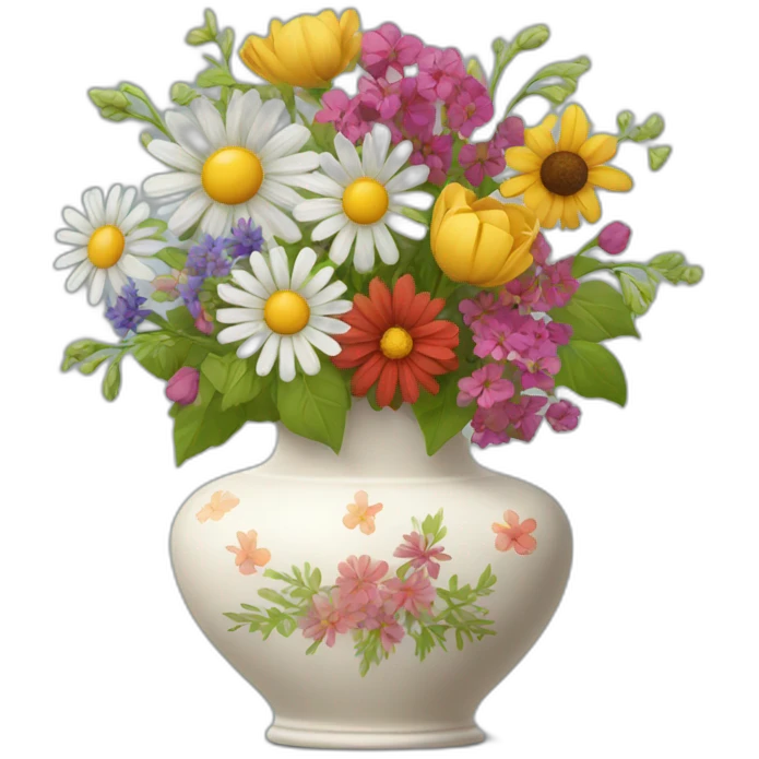 vase wirh mixed flowers emoji