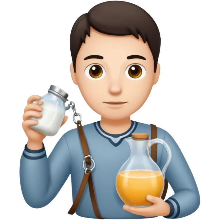 Salt Jug with leash in hand emoji
