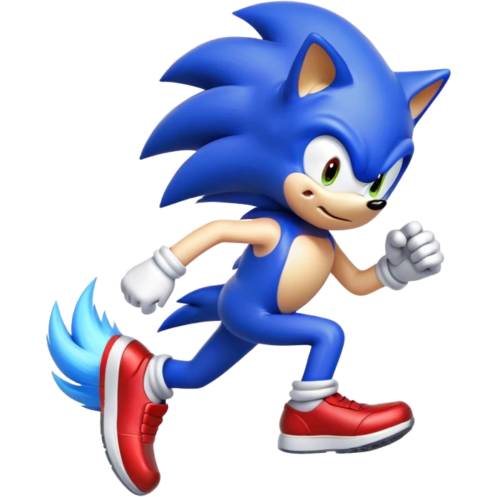 Sonic the Hedgehog running fast with red shoes emoji