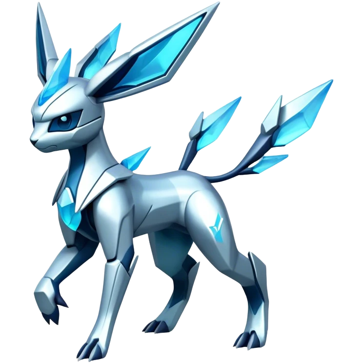 Futuristic Glaceon-dialga-hybrid, full body emoji
